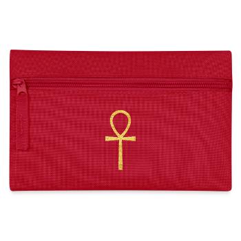 Ägyptisches Kreuz des Lebens und des Schutzes Ankh - Federtasche - Rot - Vorne