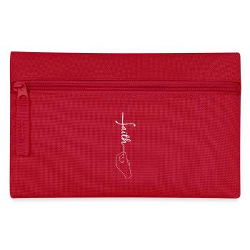 Hand holds on to faith - trust in Jesus - Pencil Case - red - Front