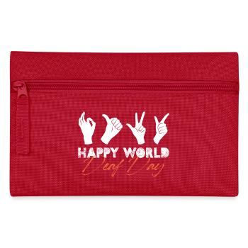happy world deaf day Design for a sign language - Pencil Case - red - Front