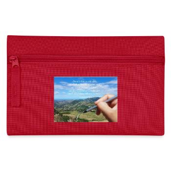 Himmlisches Schöpfungszitat Landschaft - Federtasche - Rot - Vorne