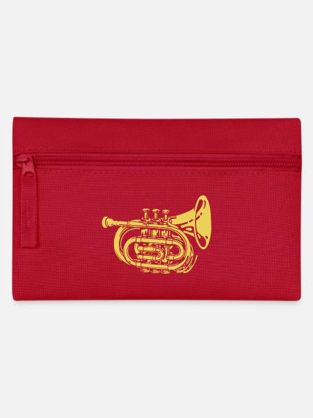 Trompete - Federtasche - Rot