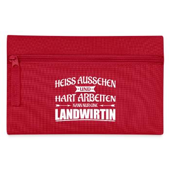 Heiss aussehen - Landwirtin - Federtasche - Rot - Vorne