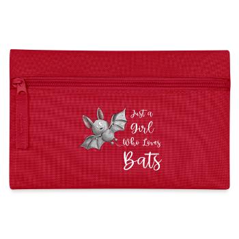 Fluttering Bat Just A Girl Who Love Bats - Pencil Case - red - Front