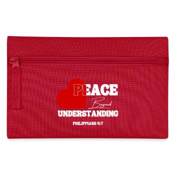 Peace Beyond Understanding – Philippians 4:7 - Pencil Case - red - Front