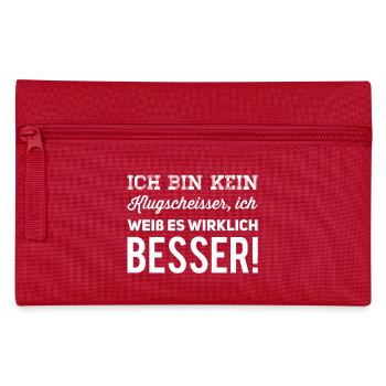 ich bin kein Klugscheisser - weiss - Federtasche - Rot - Vorne