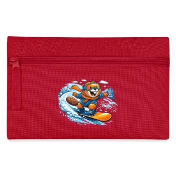 Biber Snowboard Winter - Federtasche - Rot - Vorne