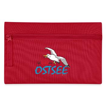 Möwe, Ich liebe die Ostsee - Federtasche - Rot - Vorne