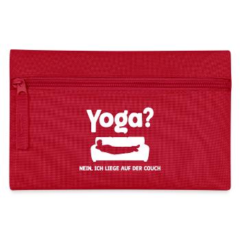 Yoga? Nein, ich liege auf der Couch - Federtasche - Rot - Vorne