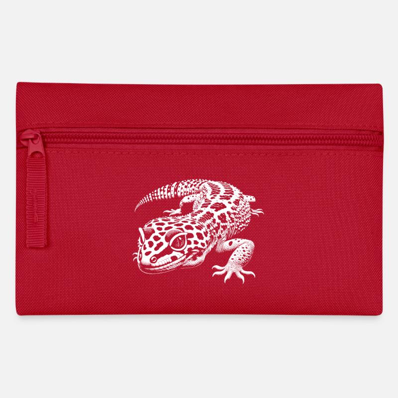 Leopardgecko - Federtasche - Rot