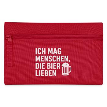 Bier Shirt – Ich mag Menschen, die Bier lieben - Federtasche - Rot - Vorne