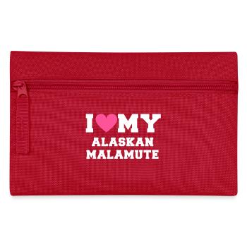 I love my Alaskan Malamute - Pencil Case - red - Front