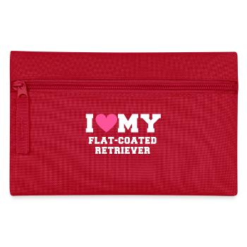 I love my Flat Coated Retriever - Pencil Case - red - Front
