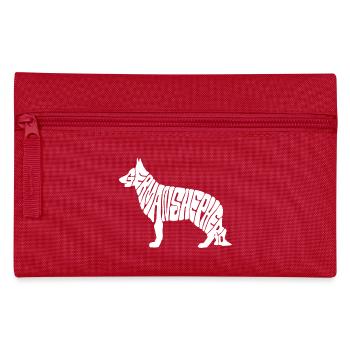 Schäferhund / Sheppard / Hund Logo / Polizeihund - Federtasche - Rot - Vorne
