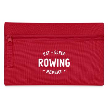 Eat Sleep Rowing Repeat - Rowing - Rowers - Pencil Case - red - Front