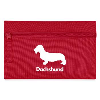 Dachshund, Dackel, Teckel, Rauhaardackel - Federtasche - Rot - Vorne
