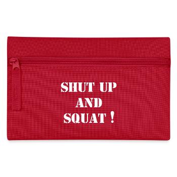 Shut up and Squat - Bodybuilding - Bodybuilder - Federtasche - Rot - Vorne