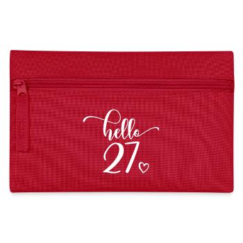 Hello 27 - Cute 27th Birthday Gift For Women - Pencil Case - red - Front