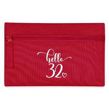 Hello 32 - Cute 32nd Birthday Gift For Women - Pencil Case - red - Front