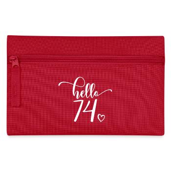 Hallo 74 - Süßes Geschenk zum 74. Geburtstag, 74 Jahre alt - Federtasche - Rot - Vorne