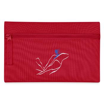 Mountain Skier Silhouette Mountain Skis - Pencil Case - red - Front