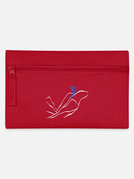 Berg Skifahrer Silhouette Mountain Skier - Federtasche - Rot