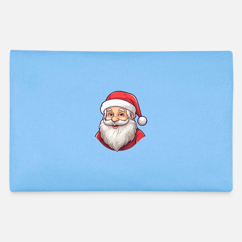 Süsser Weihnachtsmann mit Bart und Mütze - Federtasche - Hellblau