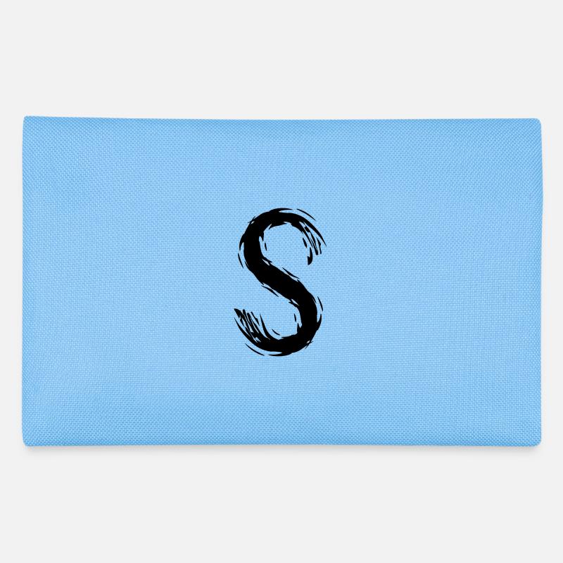 Buchstabe S Schwarz - Federtasche - Hellblau