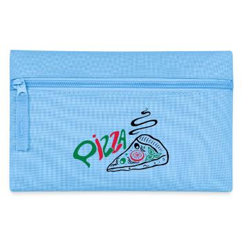 Italienische Pizza, italian food - Federtasche - Hellblau - Vorne