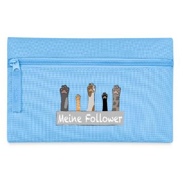 Meine Follower - Katzenpfoten - Federtasche - Hellblau - Vorne