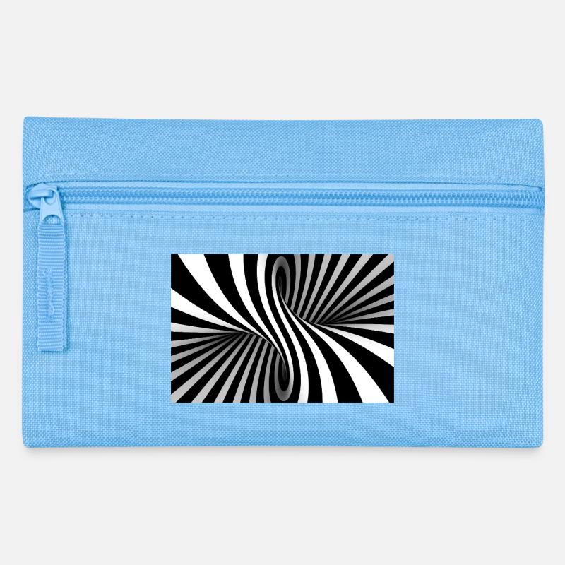 Illusionsspirale Schwarz-Weiß - Federtasche - Hellblau