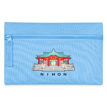 Japan, Shinto Shrine Koshikiiwa, Kansai Region - Pencil Case - light blue - Front