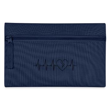 Herzschlag gebrochenes Herz - Federtasche - Hellblau - Vorne