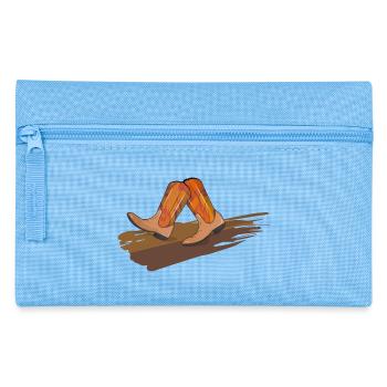 Square Dance - Cowboystiefel auf dem Parkett - Federtasche - Hellblau - Vorne