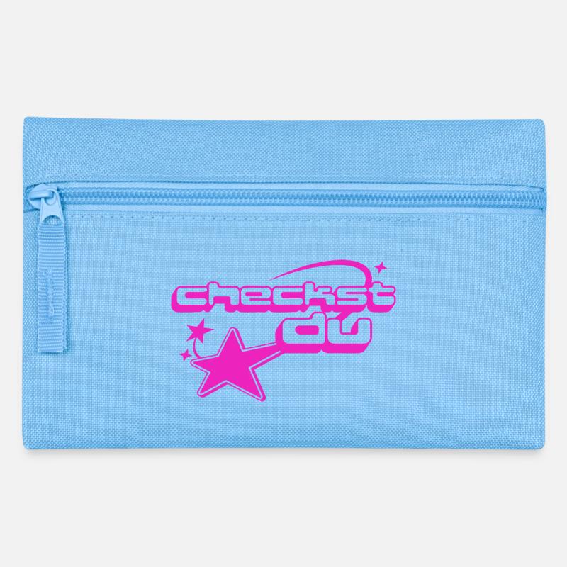 Neon Checkout Star - Pencil Case - light blue