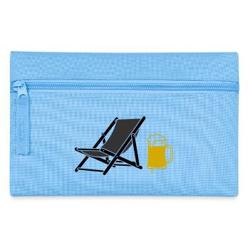 Beach Chair Beer Colored Vector - Pencil Case - light blue - Front