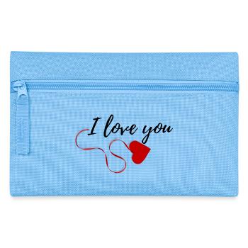 I love you - Federtasche - Hellblau - Vorne