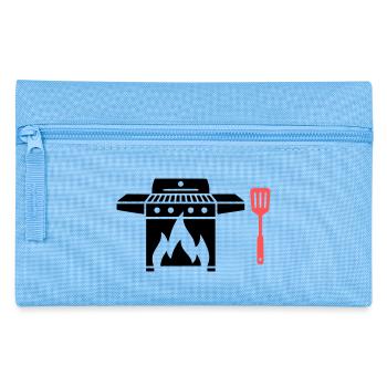 Gasgrill Grillmeister BBQ Grillparty Vatertag - Federtasche - Hellblau - Vorne