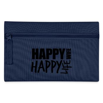 text cool happy wife life ehefrau gluecklich leben - Federtasche - Hellblau - Vorne