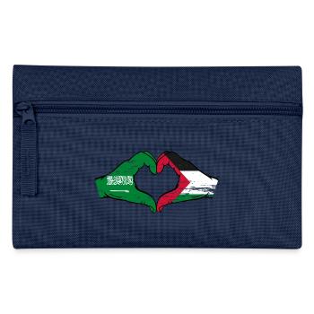 Saudi Arabia Palestine Flag Hands Heart Shape Used - Pencil Case - light blue - Front