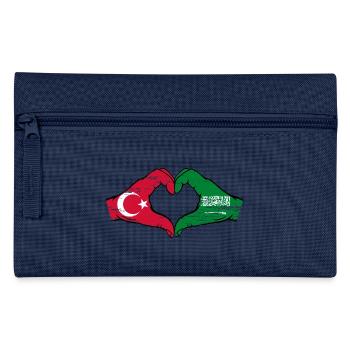 Turkey Saudi Arabia Flag Hands Heart Shape Used - Pencil Case - light blue - Front