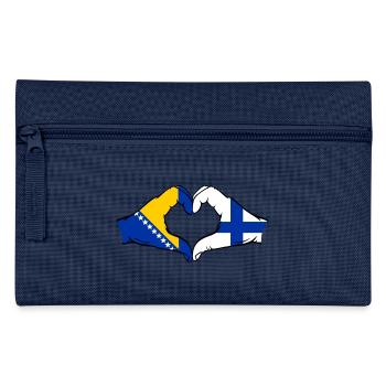 Bosnia Finland Flag Hands Heart Shape - Pencil Case - light blue - Front
