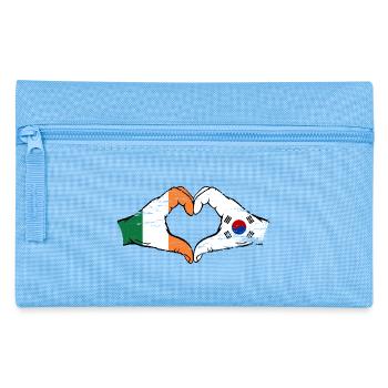 Irlande Corée du Sud Drapeau Mains Coeur Forme Utilisé - Trousse - bleu clair - Devant