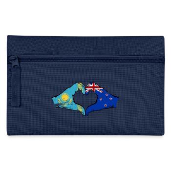 Kazakhstan Nouvelle-Zélande drapeau mains forme de coeur utilisé - Trousse - bleu clair - Devant