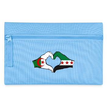 Algérie Syrie Drapeau Mains Coeur Forme - Trousse - bleu clair - Devant
