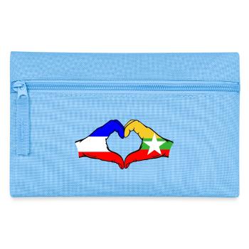 Holland Myanmar Flag Hands Heart Shape - Pencil Case - light blue - Front