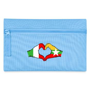 Italy Myanmar Flag Hands Heart Shape - Pencil Case - light blue - Front