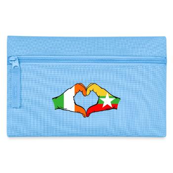 Ireland Myanmar Flag Hands Heart Shape - Pencil Case - light blue - Front