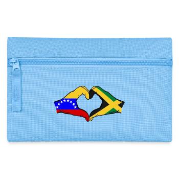 Venezuela Jamaïque Drapeau Mains Coeur Forme - Trousse - bleu clair - Devant