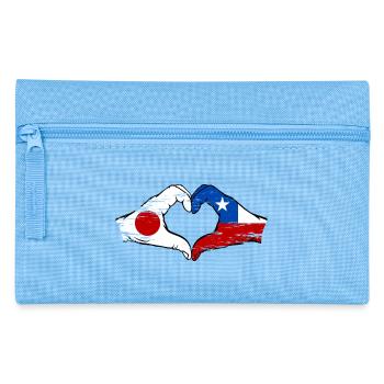 Japan Chile Flagge Hände Herzform used - Federtasche - Hellblau - Vorne