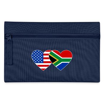 USA South Africa Flag Heart Shape - Pencil Case - light blue - Front